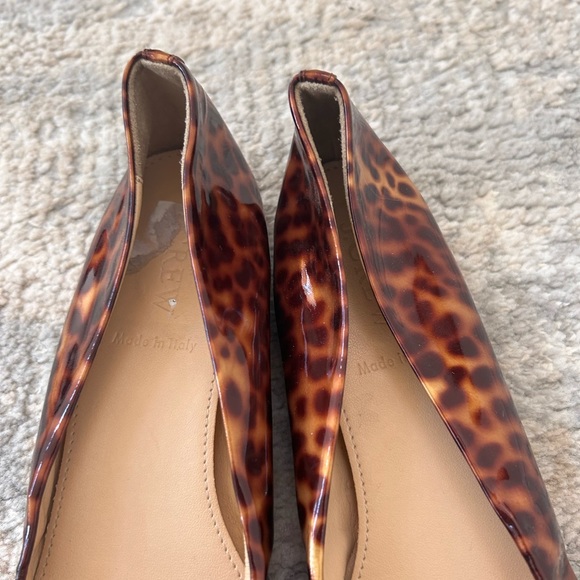 Jcrew Sz 7 Cece Leopard Patent Flats made in Italy - Picture 6 of 16
